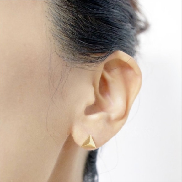 2 for $18 Silver Triangle Stud Earrings - Picture 4 of 5
